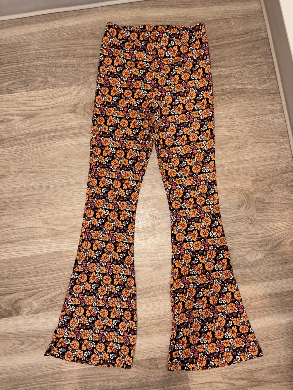 Topshop Floral Plisse Flare Pants US 6